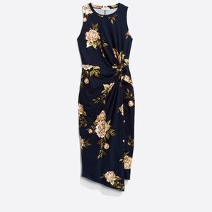 Nine Britton - Abigail Knit Fitted Midi Dress - Navy - L - NWT